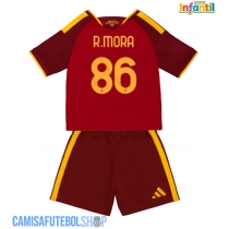 Camisa de time de futebol AS Roma Rodrigo Mora #86 Replicas 1º Equipamento Infantil 2026-27 Manga Curta (+ Calças curtas)
